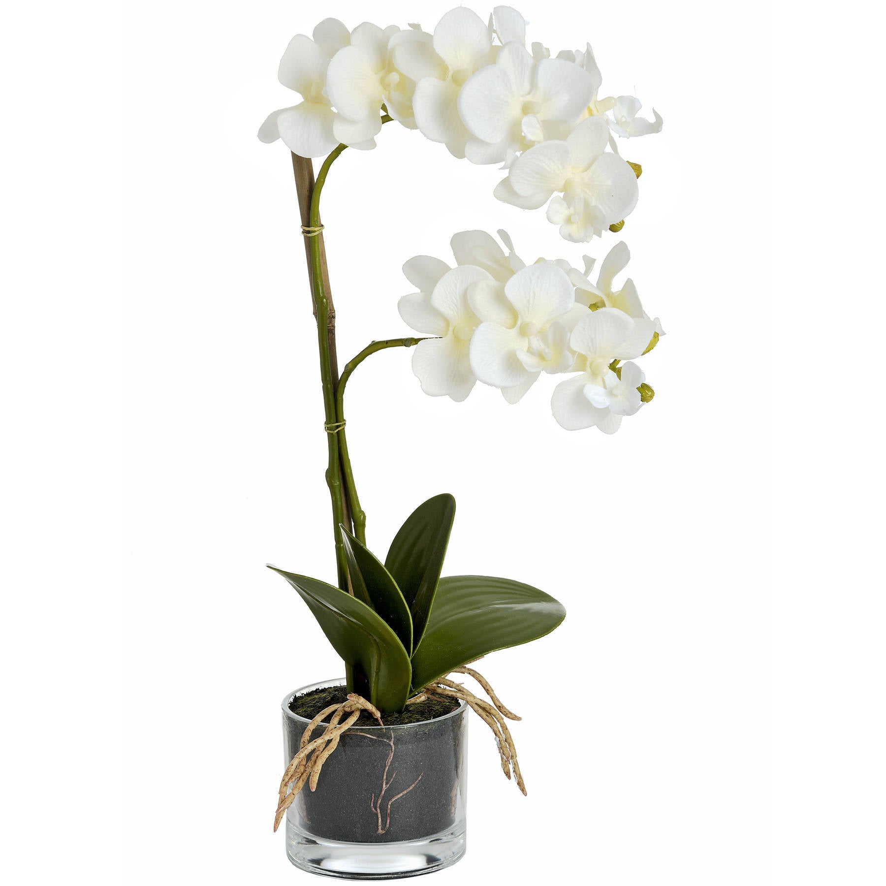 Faux Harmony White Potted Orchid
