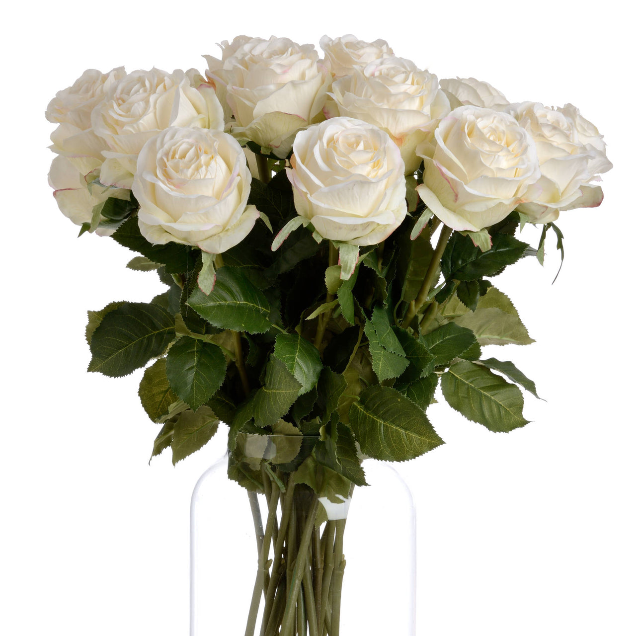Faux Traditional White Rose Stem