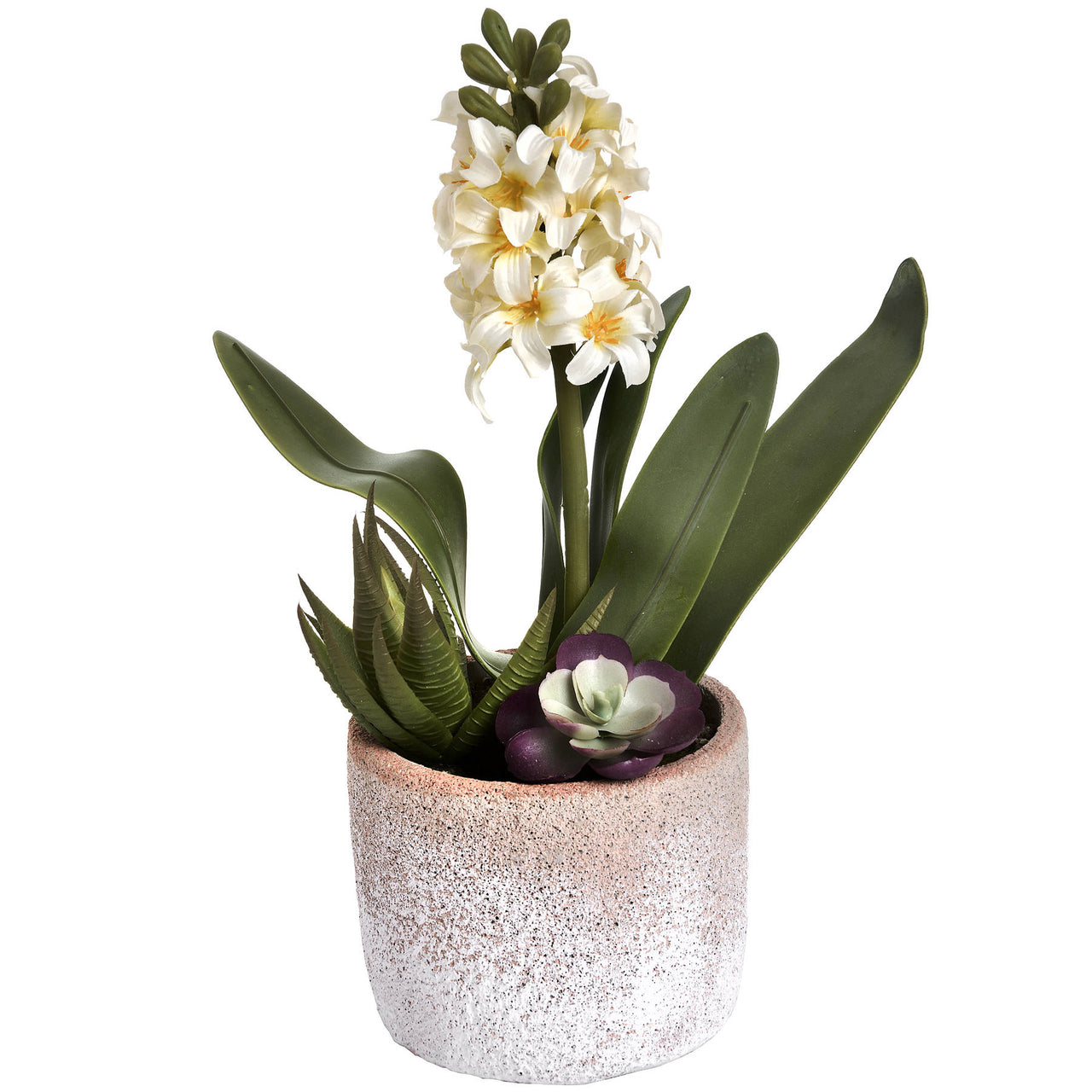 Faux Potted White Hyacinth