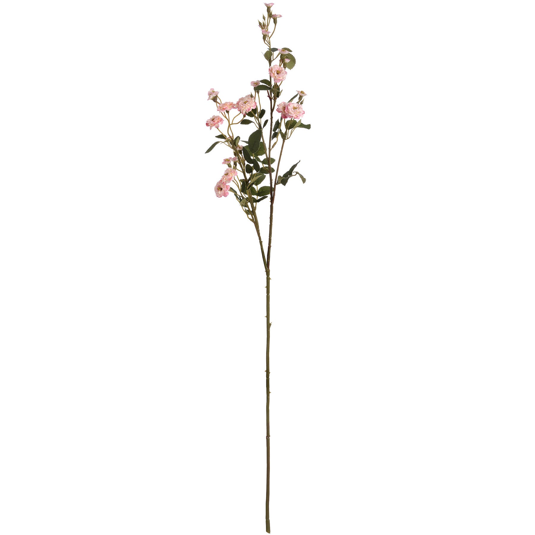 Faux Pink Wild Meadow Rose Spray