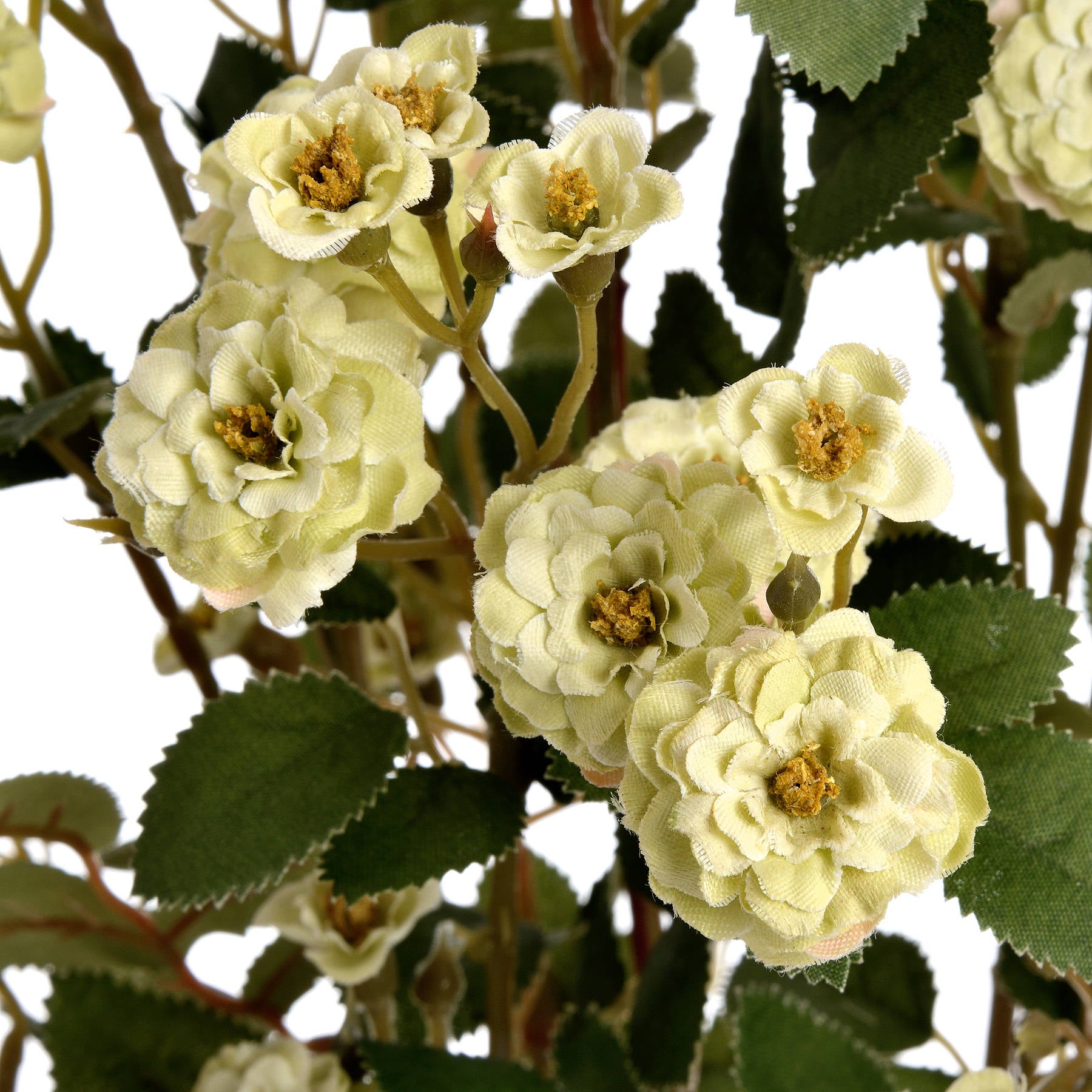 Faux Green Wild Meadow Rose Spray