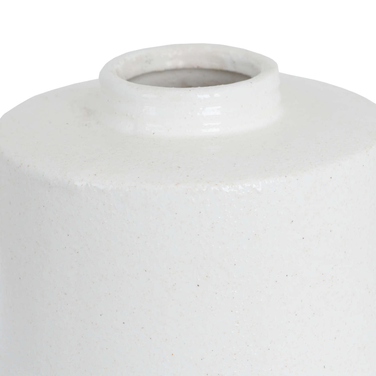 White and Grey Cylindrical Ceramic Vase