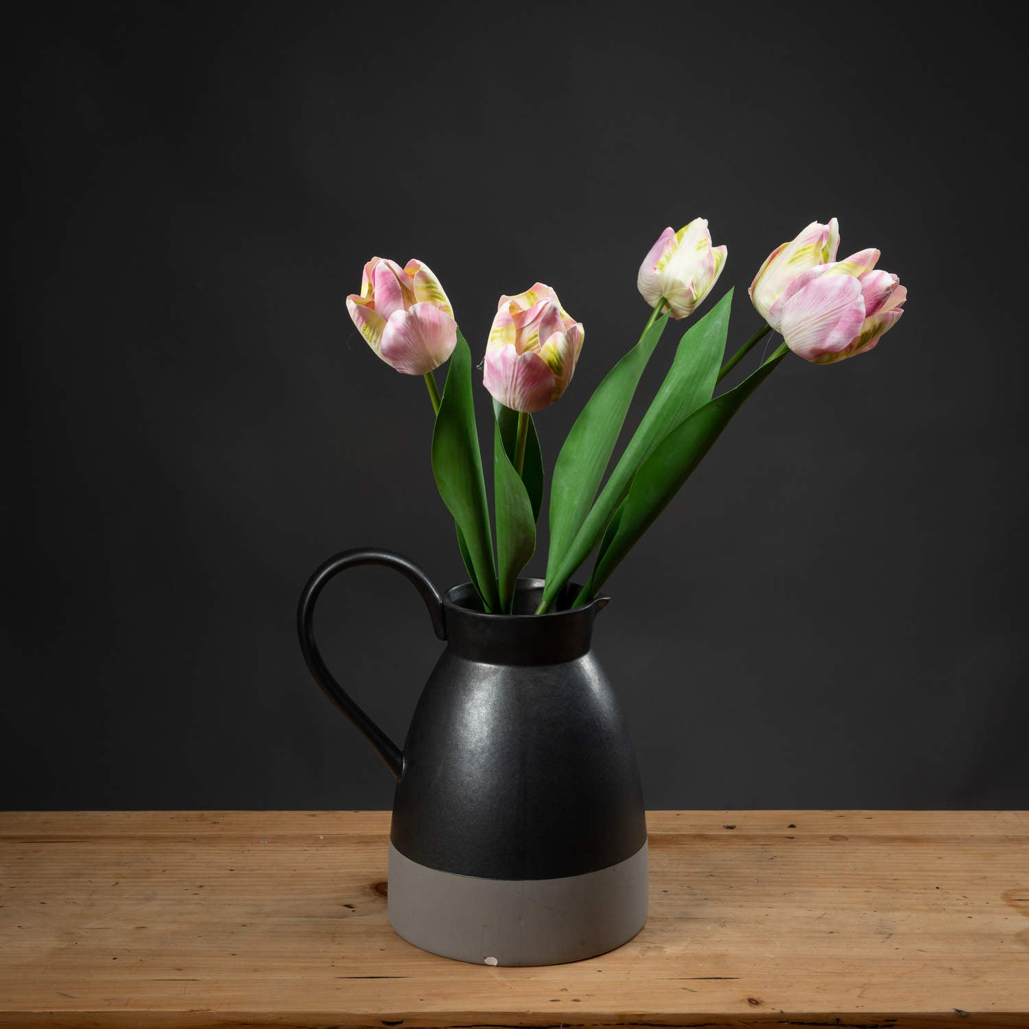 Pink & Green Faux Tulip Stem