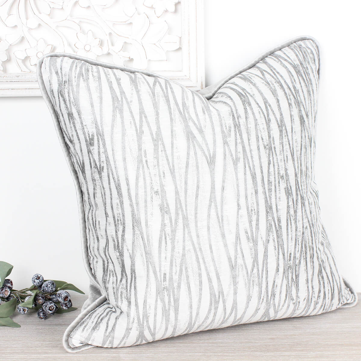 Linear Silver Cushion