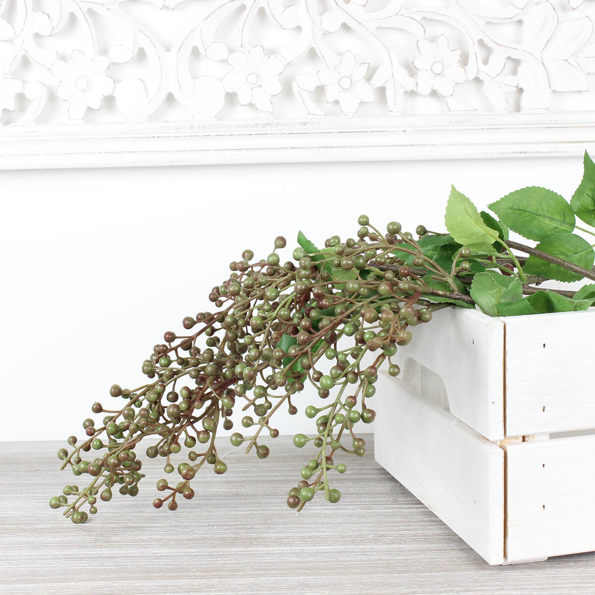 Faux Brown Berry Spray