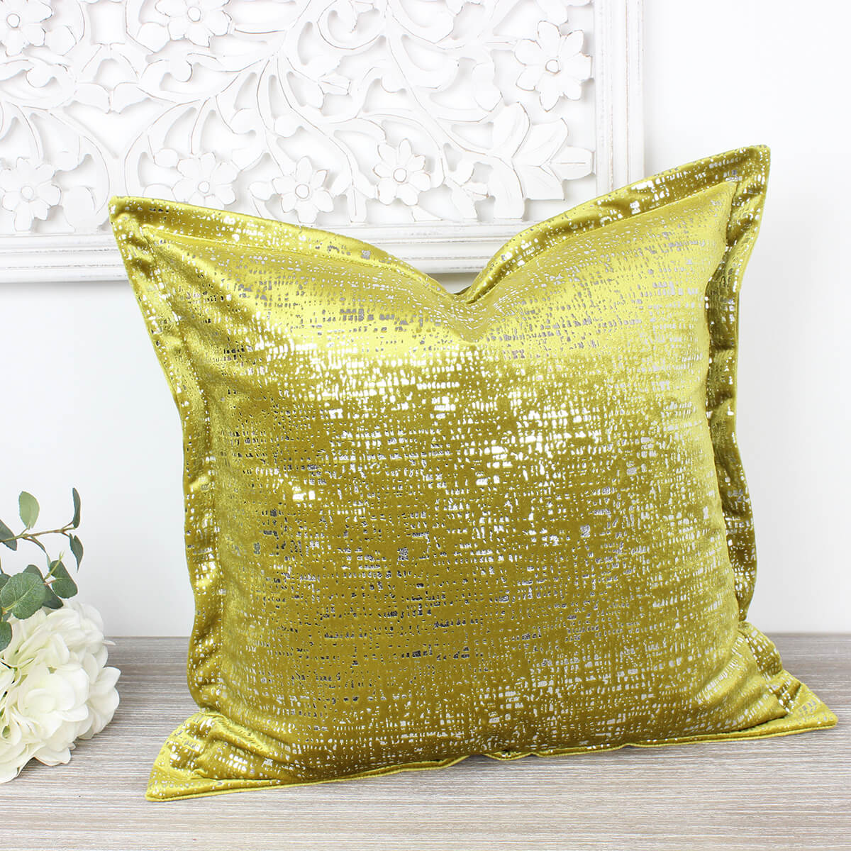 Zinc Ochre Velvet Oxford Cushion