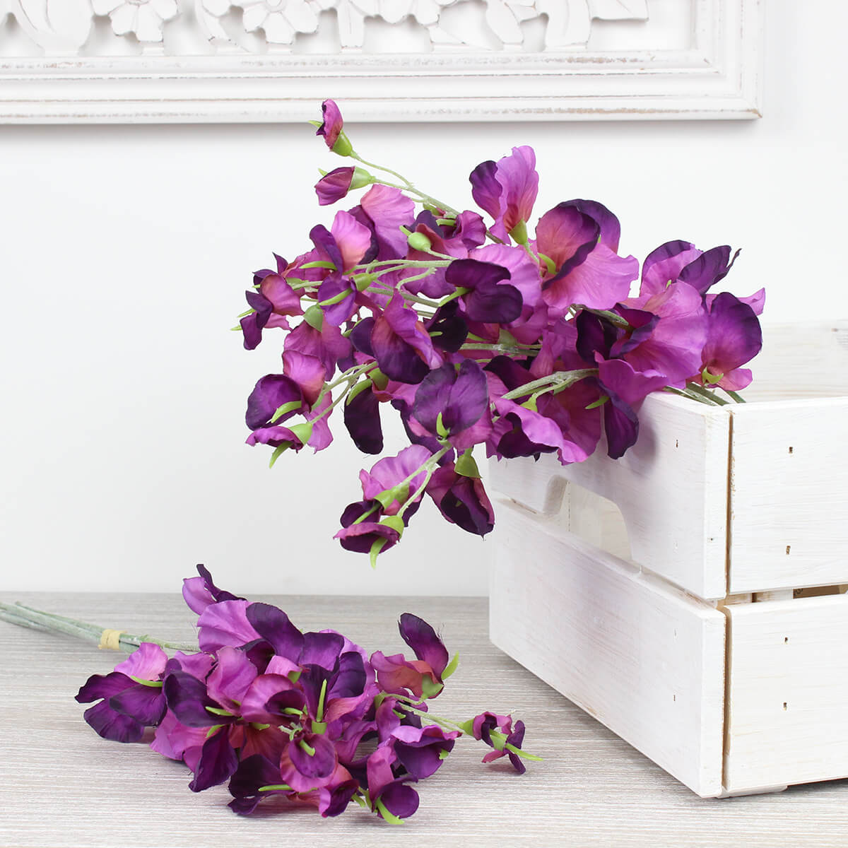 Faux Purple Sweetpea Bouquet