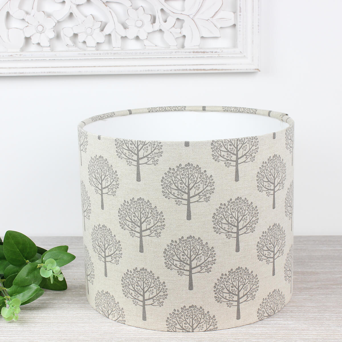 Mulberry Grey Tree Linen Print Lampshade