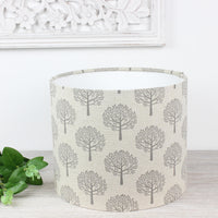 Thumbnail for Mulberry Grey Tree Linen Print Lampshade