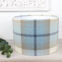 Thumbnail for Balmoral Sky Blue Tartan Check Drum Lampshade