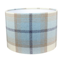 Thumbnail for Balmoral Sky Blue Tartan Check Drum Lampshade