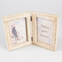Thumbnail for Double White Wood Photo Frame