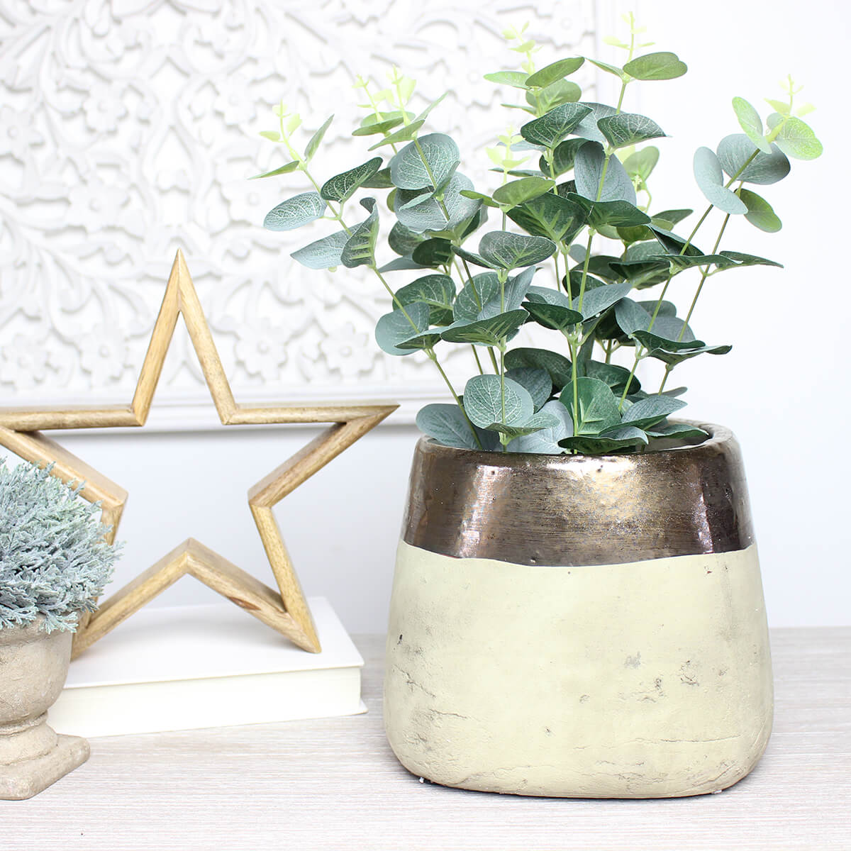 Metallic Dipped Large Planter