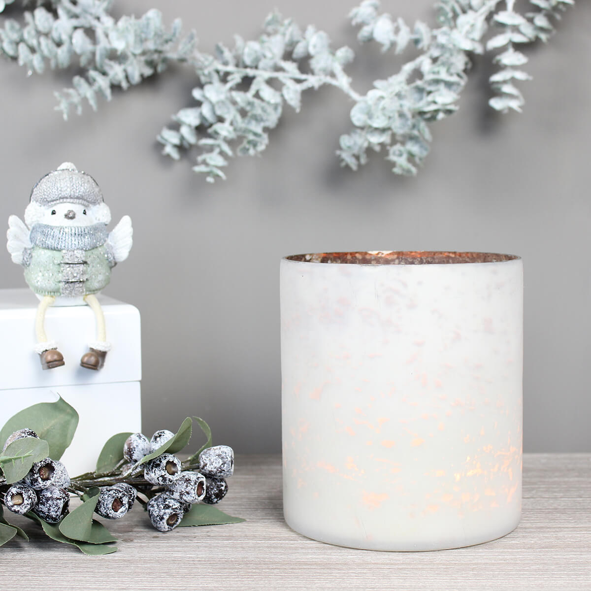 White Pillar Candle Holder