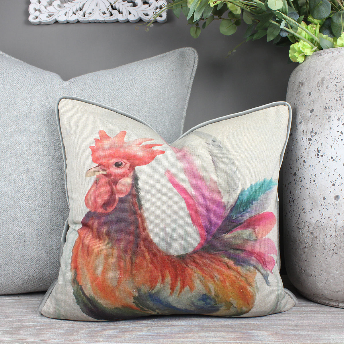 Cockerel Chicken Cushion