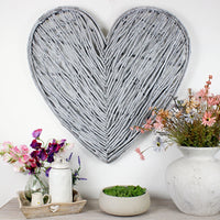 Thumbnail for Extra Large Grey Wicker Heart