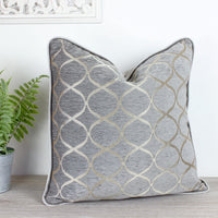 Thumbnail for Trellis Dove Grey Cushion