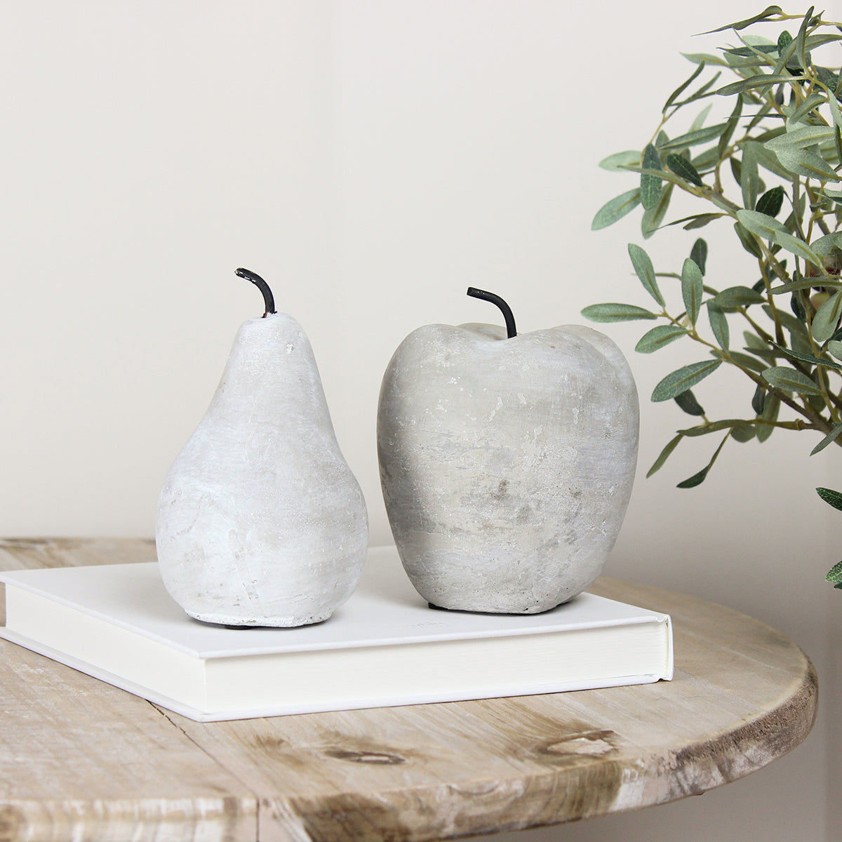 Cement Apple and Pear Set