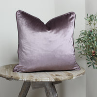 Thumbnail for Glamour Mauve Purple Velvet Piped Cushion
