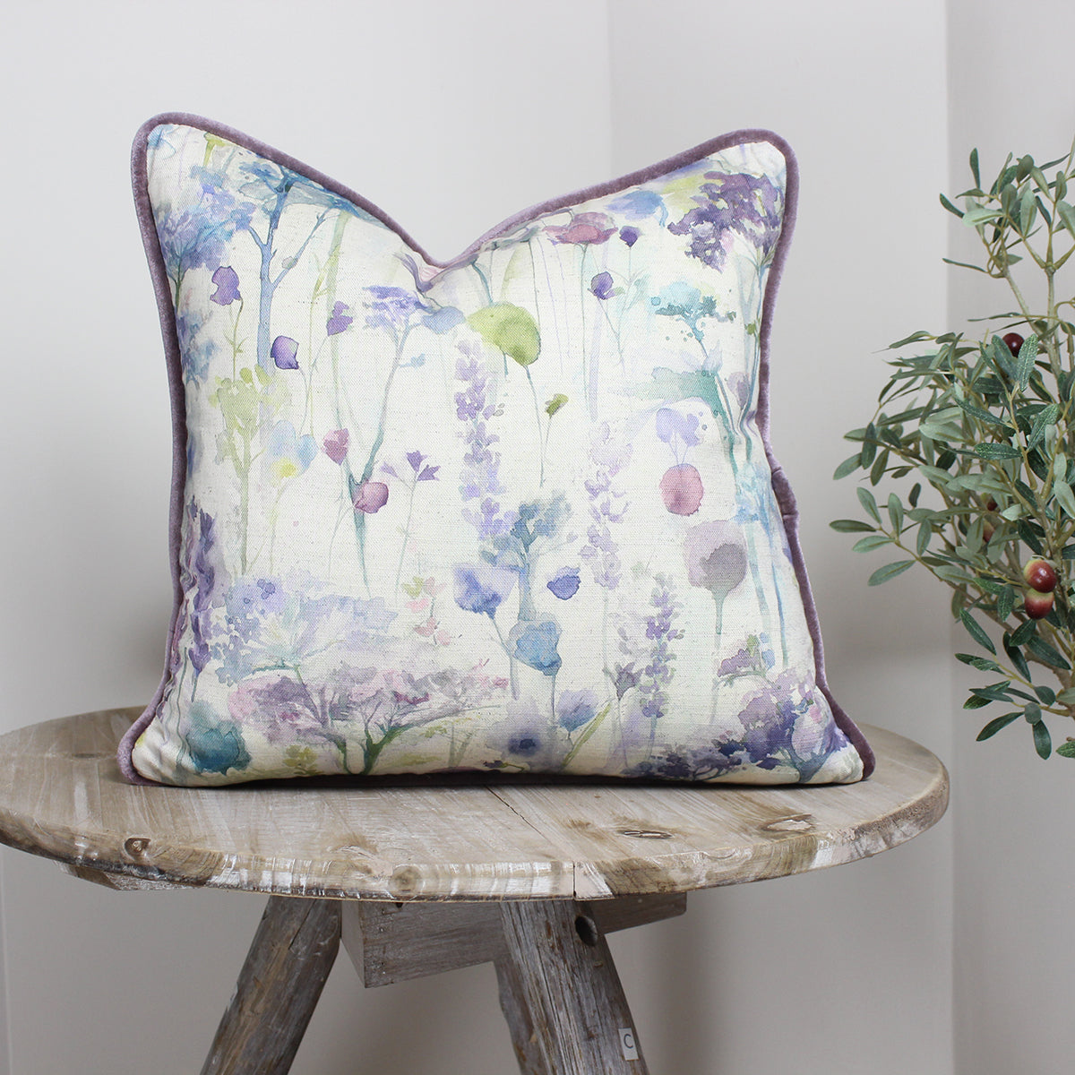 Lilac Wildflower Cushion