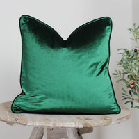 Thumbnail for Glamour Emerald Velvet Piped Cushion