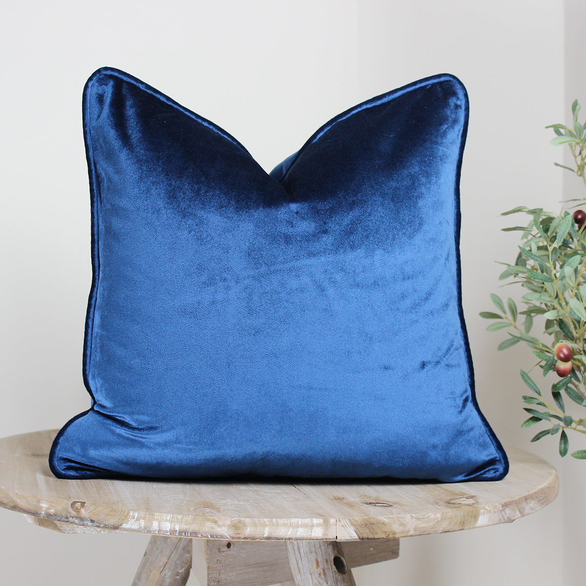 Glamour Petrol Blue Velvet Piped Cushion