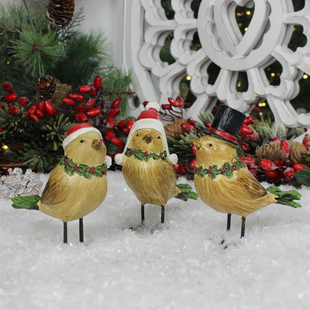 Christmas Birds In Hats