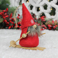Thumbnail for Fabric Nordic Santa on Skis Decoration
