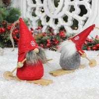 Thumbnail for Fabric Nordic Santa on Skis Decoration