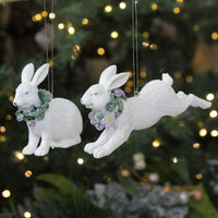 Thumbnail for White Resin Hare with Wreath Dec