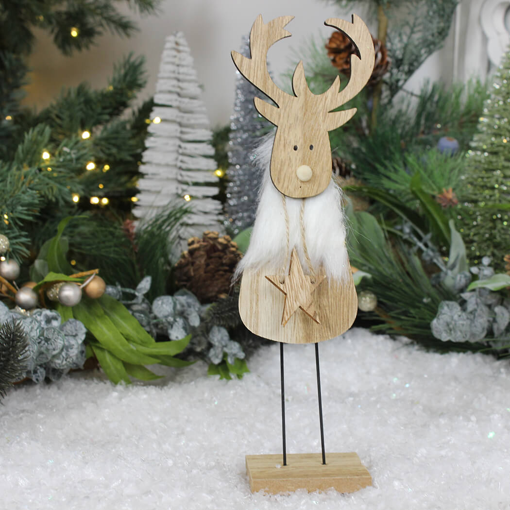 Reindeer Holding Star On Stand Ornament