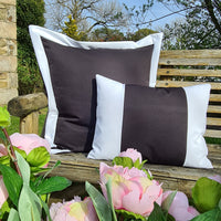 Thumbnail for Black & White Wide Stripe Oblong Water Resistant Cushion