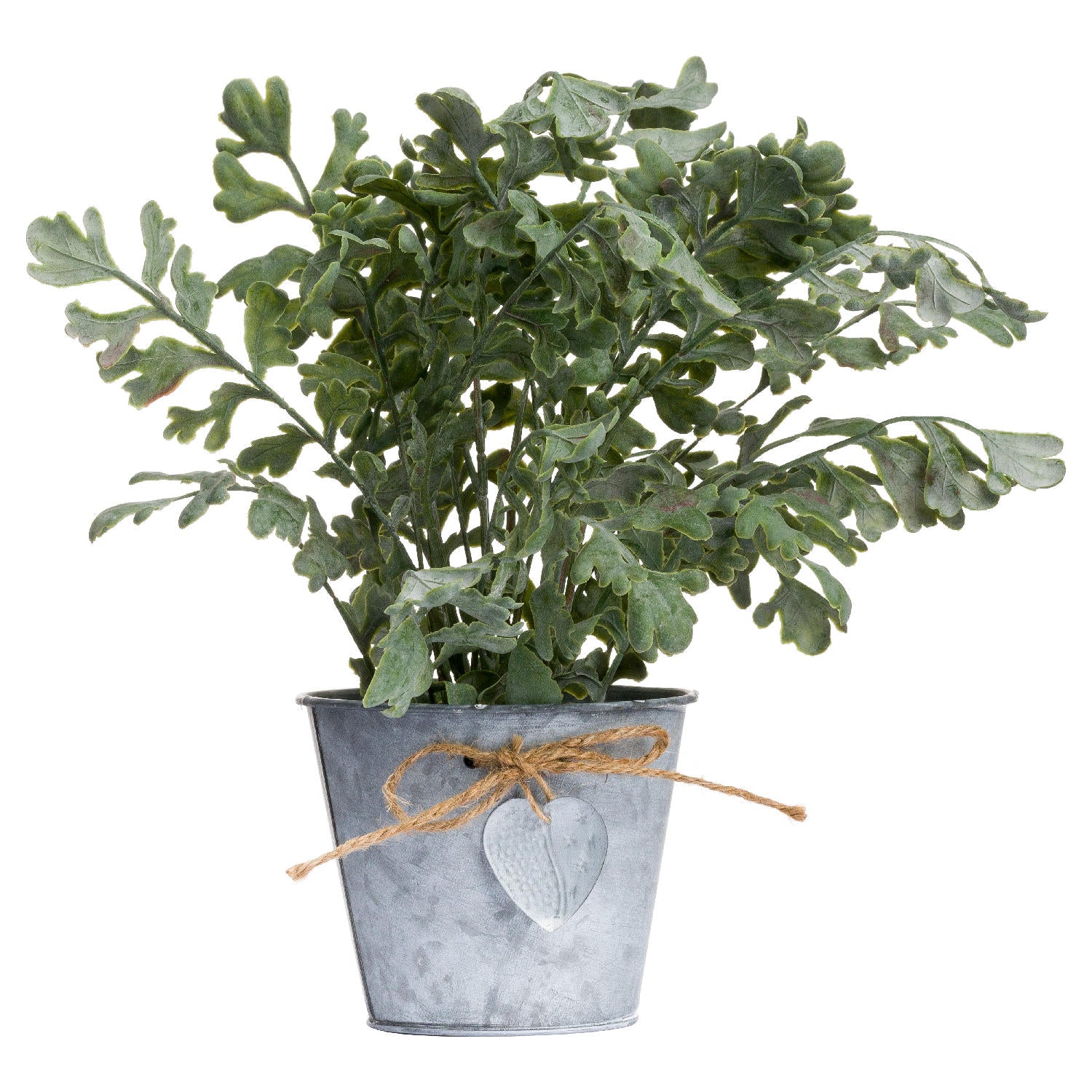 Faux Herbs in Tin Pot