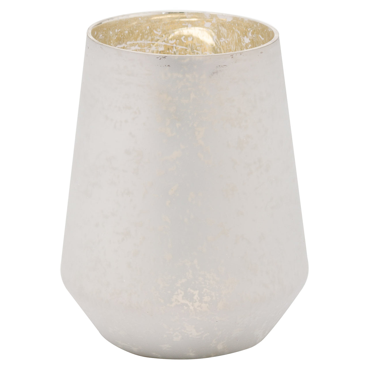 White Medium Etched Candle Holder