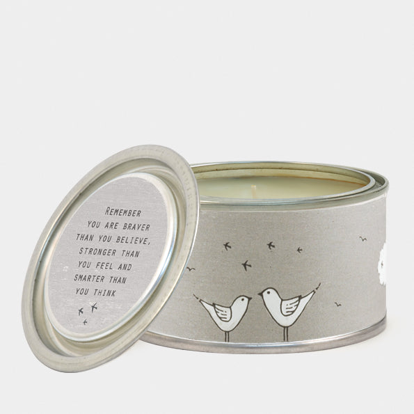 East of India Tin Candle Remember You Are Braver