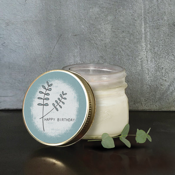 East Of India Hedgerow Soy Candle Happy Birthday
