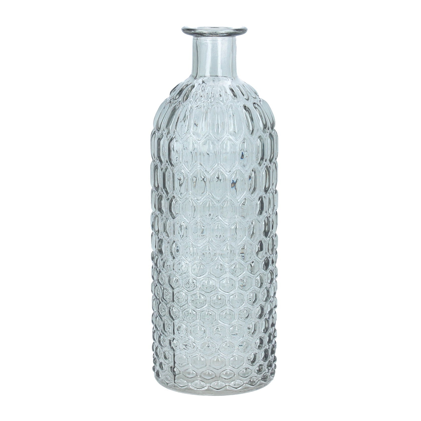 Grey Blue Honeycomb Glass Vase