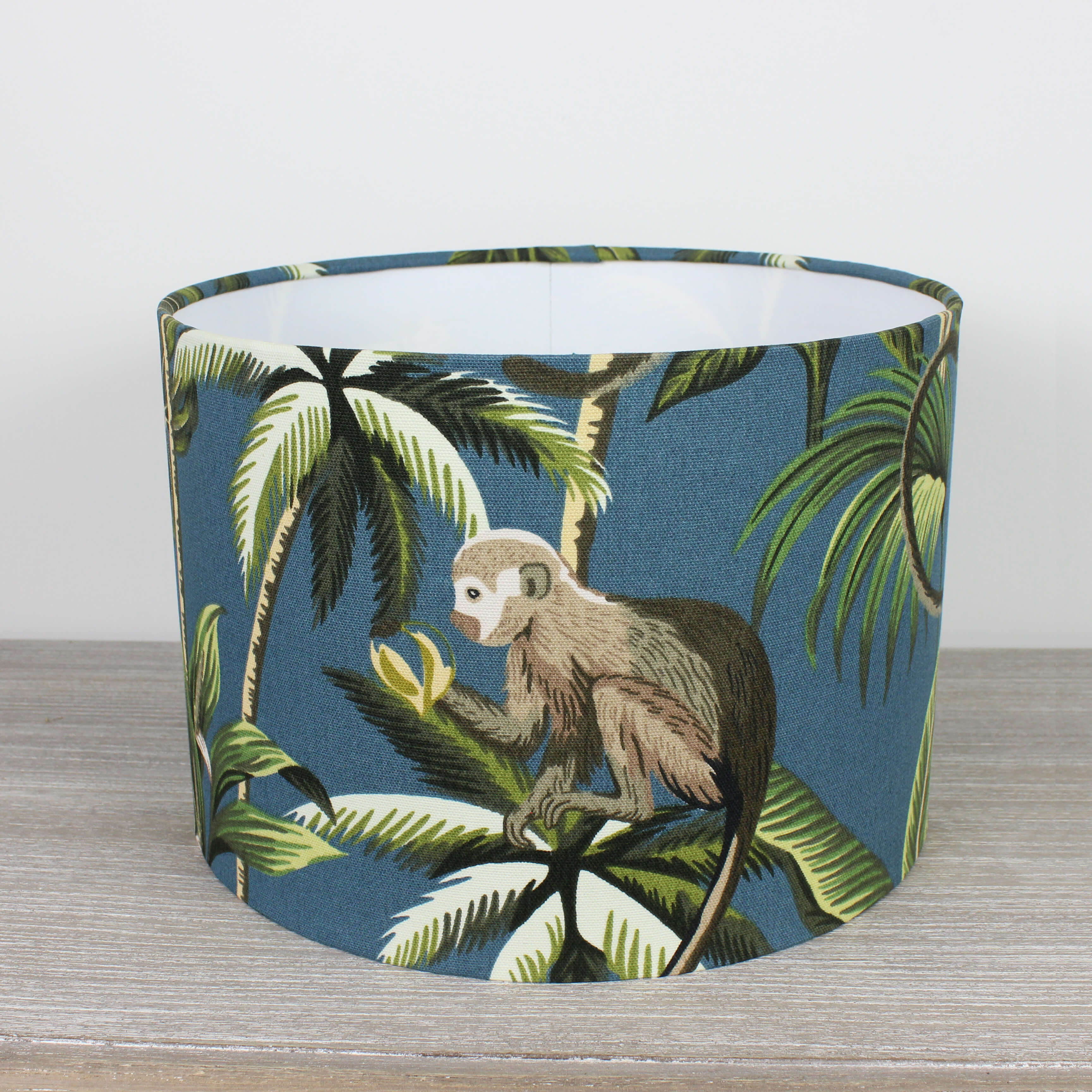 Monkey Teal Drum Lampshade