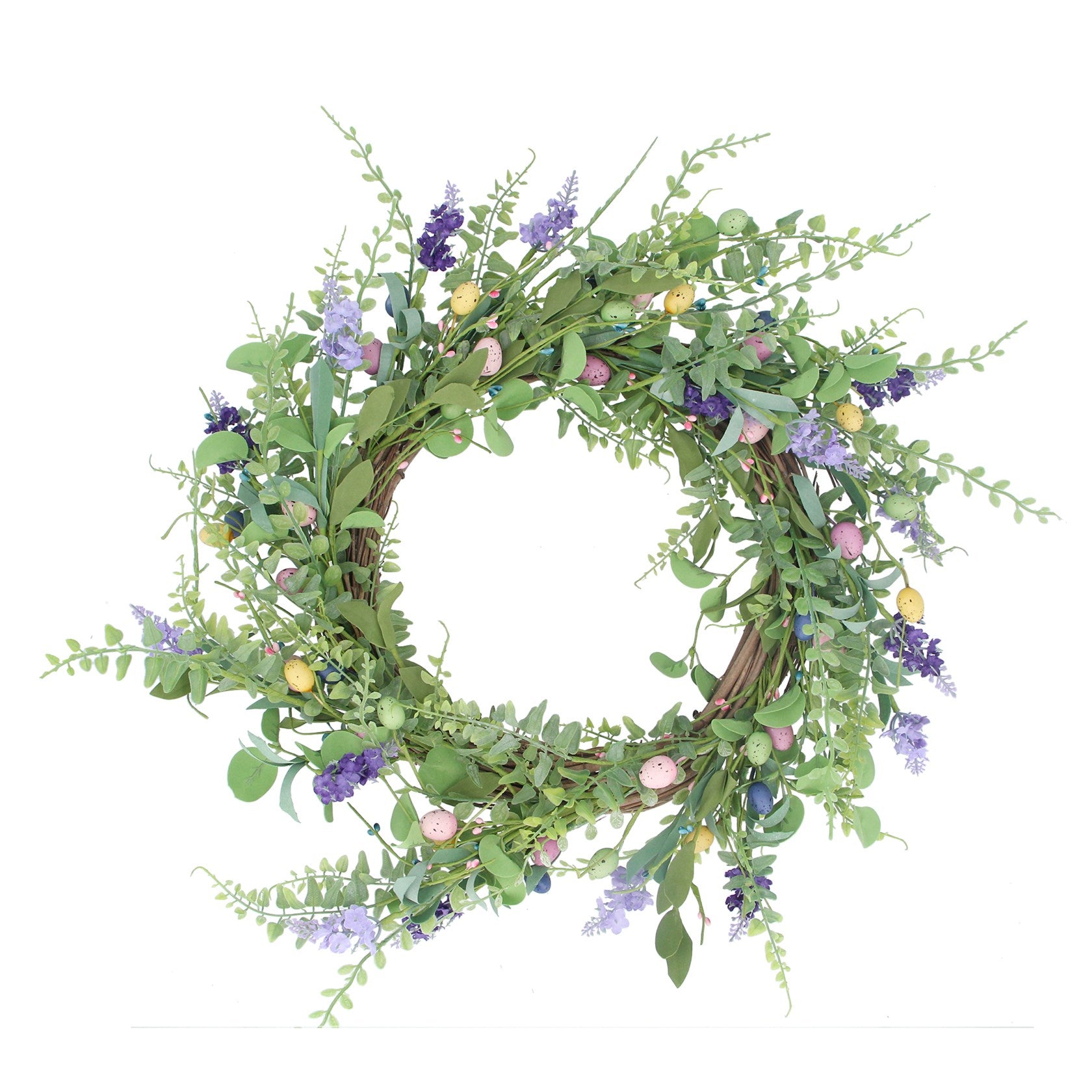 Easter Pastel Eggs & Foliage Wreath
