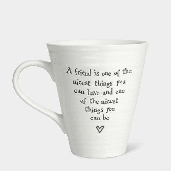 East of India Porcelain Mug a Friend is the Nicest