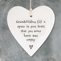 Thumbnail for East Of India Grandchildren Porcelain Heart