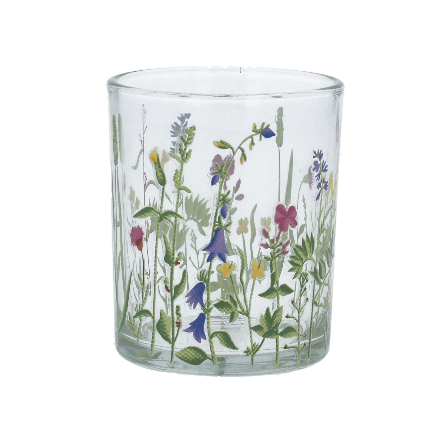 Wildflower Meadow Glass Tealight Holder