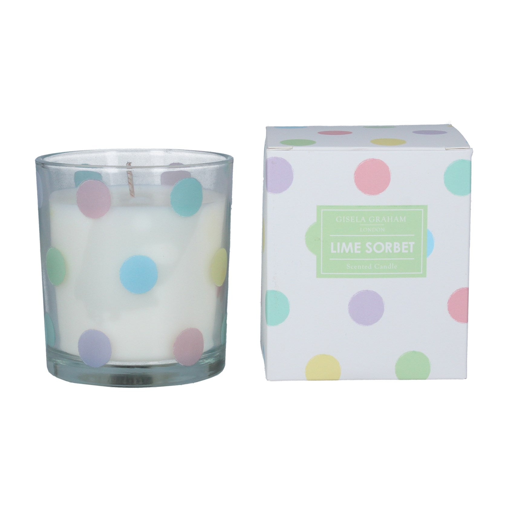 Lime Sorbet Scented Pastel Dot Boxed Candle - Large