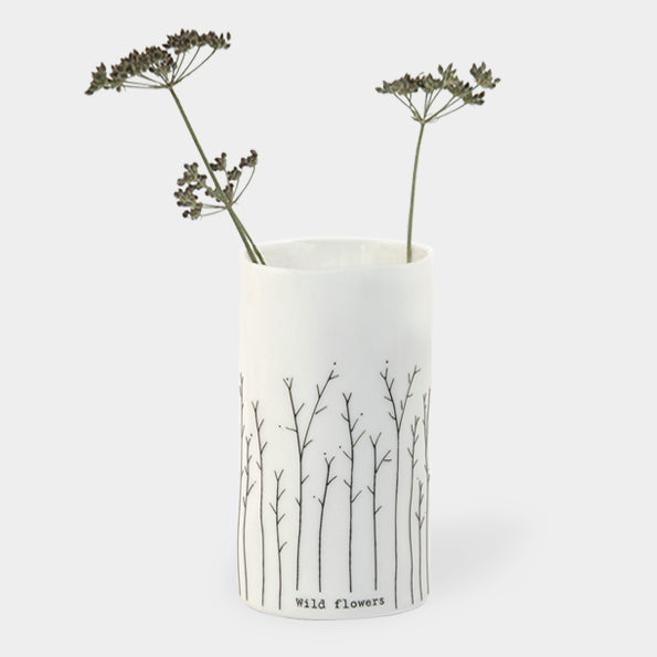 East Of India Wild Flowers Porcelain Vase