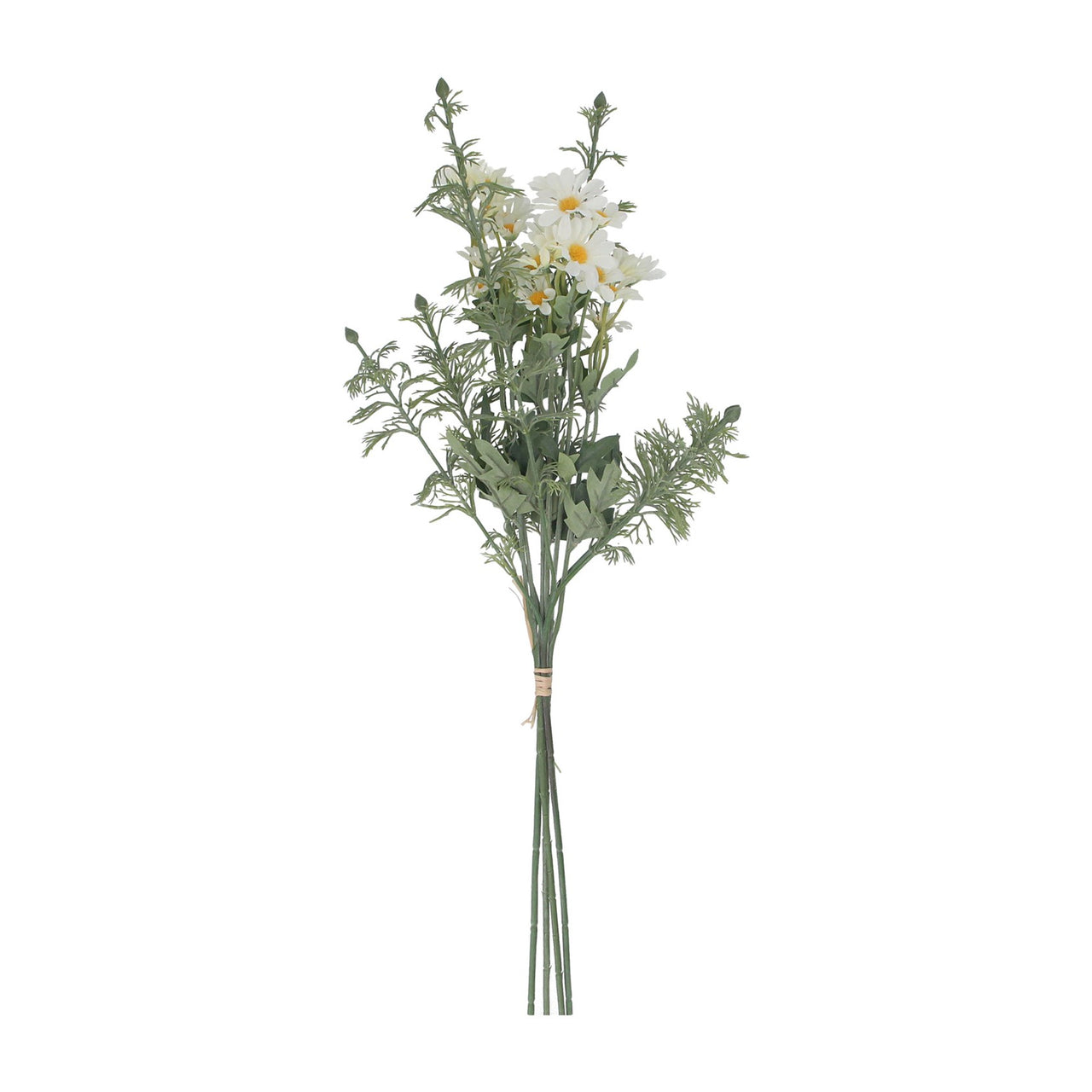 White Mini Daisy & Mixed Leaf Bunch Stemm