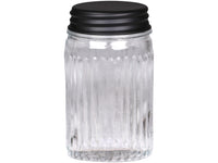 Thumbnail for Storage Jar With Grooves & Black Lid