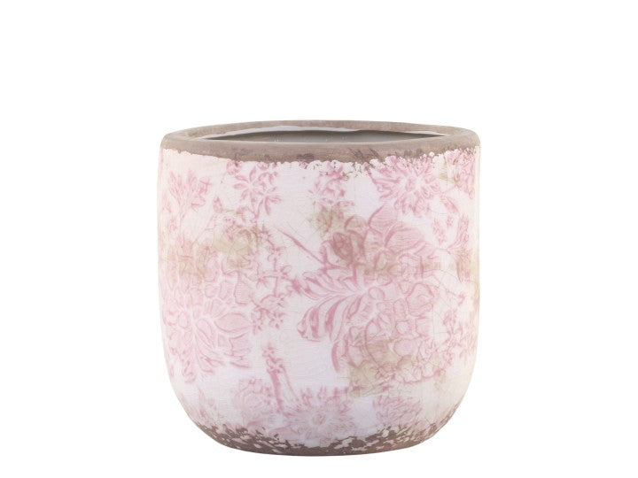 Planter Pot With Pink French Pattern