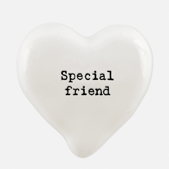 East Of India Special Friend White Heart Token