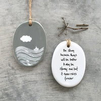 Thumbnail for East Of India Be Strong Sgraffito Hanger