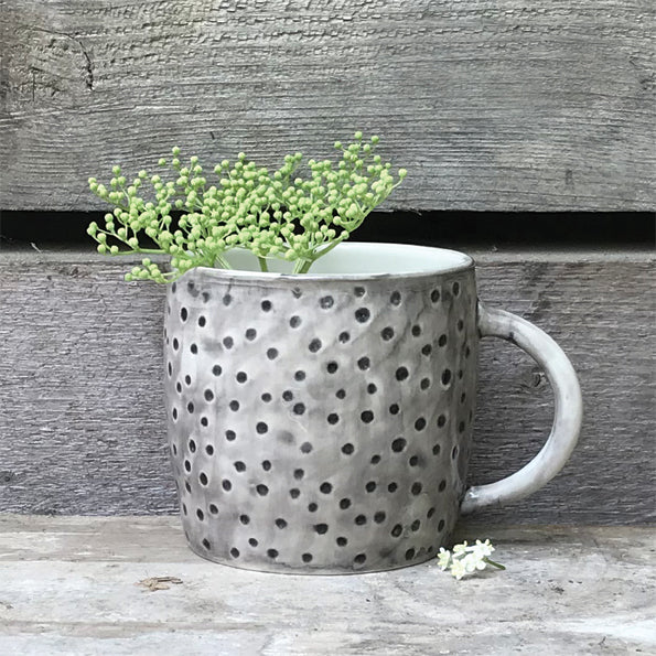 East of India Boxed Rustic Mug with Dimpled Spots